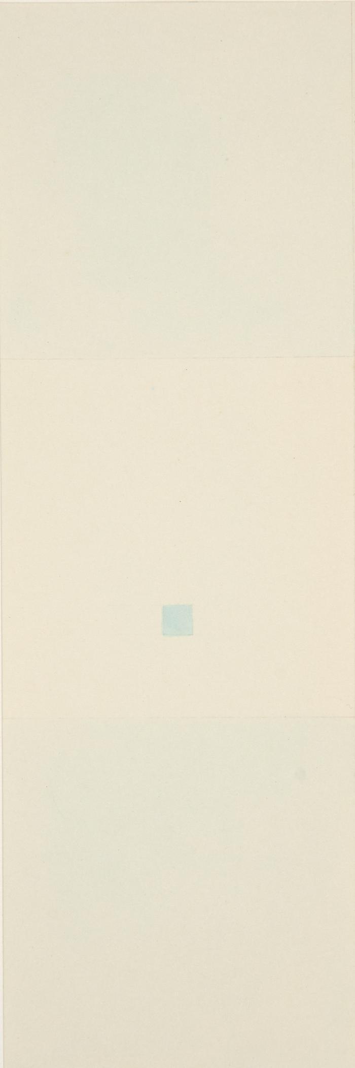 Ohne Titel (Blaues kleines Quadrat in Hochrechteck)