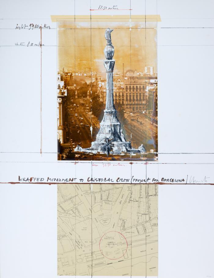 Wrapped monument to Cristobal Colon (project for Barcelona) (aus: Columbus)