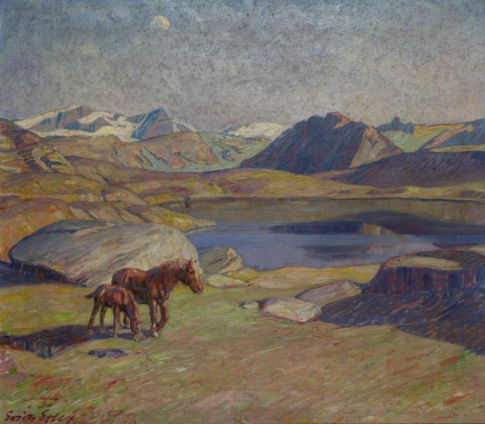 Pferde vor Bergsee