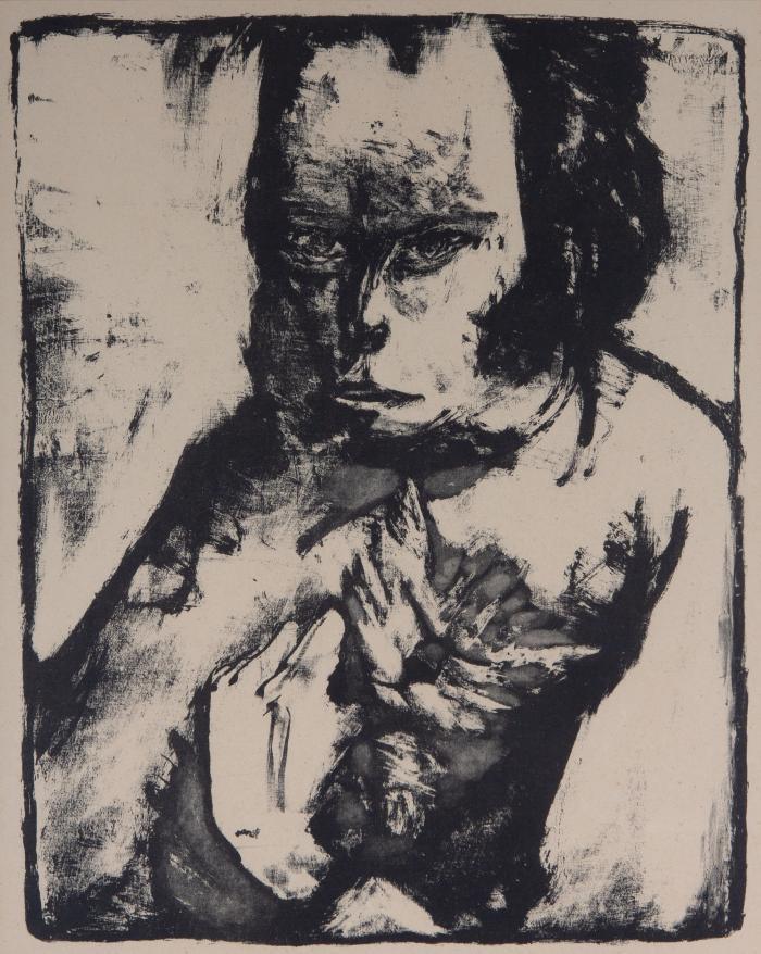 Frau mit Katze (Aus: Akte und Köpfe, Kestner-Mappe III)