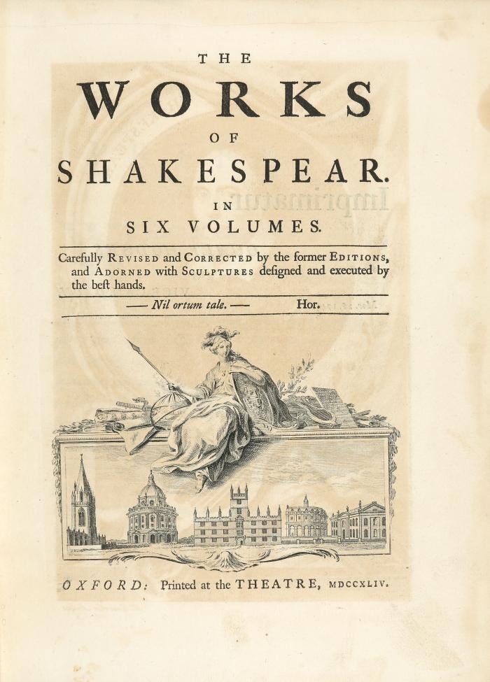 The works in six volumes. Carefully revised and corrected by the former editions, and adorned with sculptures designed and executed by the best hands. 6 Bde.