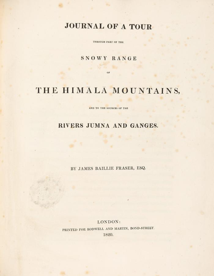 Journal of a tour through part of the snowy range of the Himālā Mountains, and to the sources of the rivers Jumna and Ganges. Nur Textband.