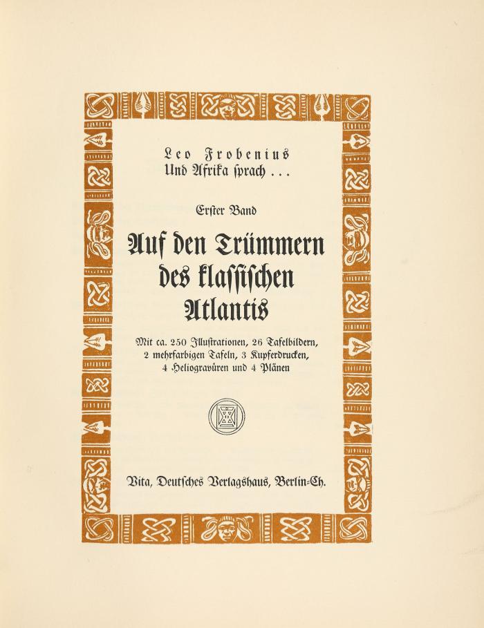Und Afrika sprach... Wissenschaftlich erweiterte Ausgabe des Berichts über den Verlauf der dritten Reiseperiode der Deutschen Inner-Afrikanischen Forschungs-Expedition in den Jahren 1910 bis 1912. Mit Unterstützung des Hamburgischen Museums für Völkerkunde herausgegeben. 3 Bde (von 4).