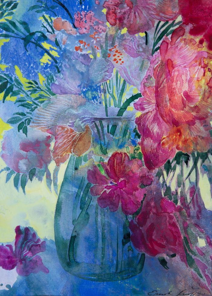 Des Morgens aus gläserner Vase