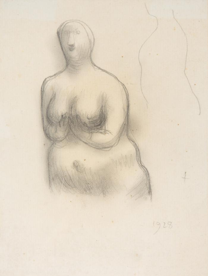 Ohne Titel (Frauenhalbakt von vorn) 1928 / mi mujer