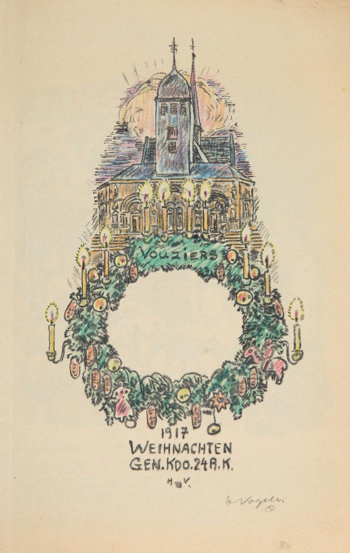 Vouziers Weihnachten 1917 / Gedenkblatt Arbeiterhilfe 1921 / Vorläufiger Ausweis