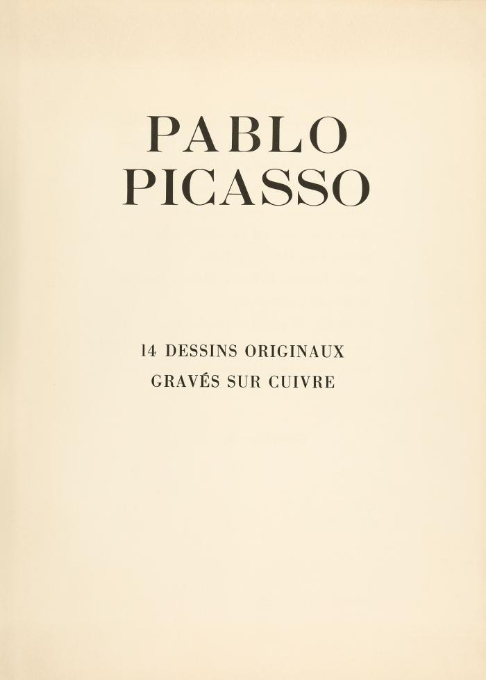 PABLO PICASSO
14 dessins originaux.