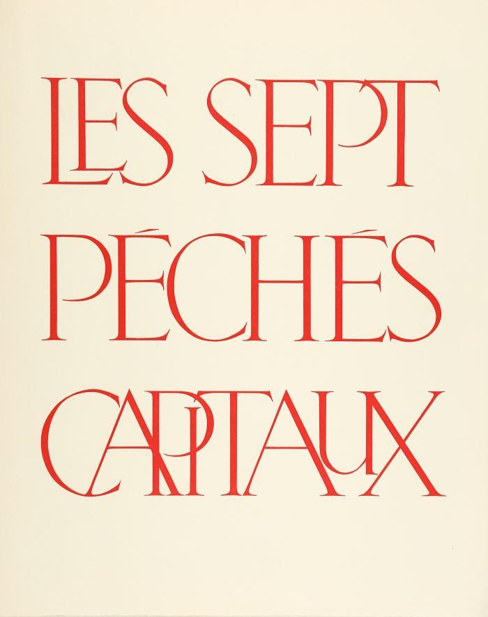 LEONOR FINI
JACQUES PERRET: Les sept péches capitaux.