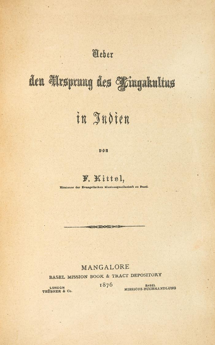 Ueber den Ursprung des Lingakultus in Indien.