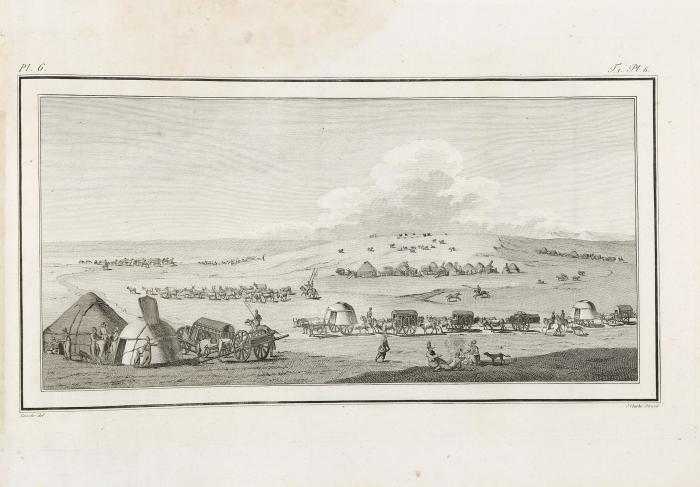 Pallas, Peter Simon:  Voyages dans plusieurs provinces de l'Empire de Russie et dans l'Asie septentrionale. Trad. de l'Allemand. Nouv. édition. 8 Textbände und Atlas in 9 Bden.