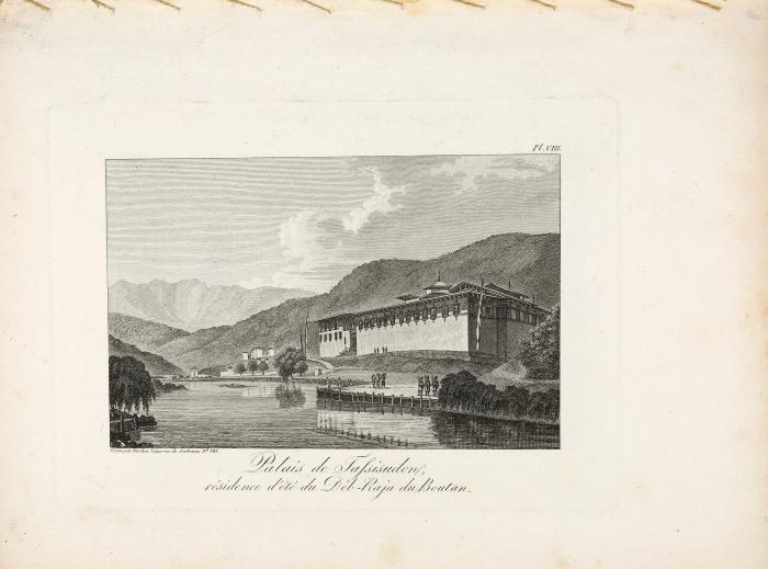 Ambassade au Thibet et au Boutan, contenant des détails très-curieux sur les moeurs, la religion, les productions et le commerce du Thibet, du Boutan et des états voisins ... traduit de l'Anglais avec des notes par J. Castéra. 2 Bde. und Atlasband in 3 Bänden.