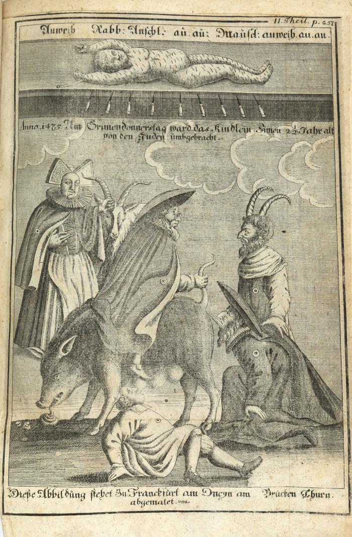 Jüdische Merckwürdigkeiten ... samt einer vollständigen Franckfurter Juden-Chronick. 4 Teile, 3 Continuationen und 1 Anhang in 2 Bänden. Frankfurt und Leipzig: Hocker, Multzen und Andreä 1714-18.