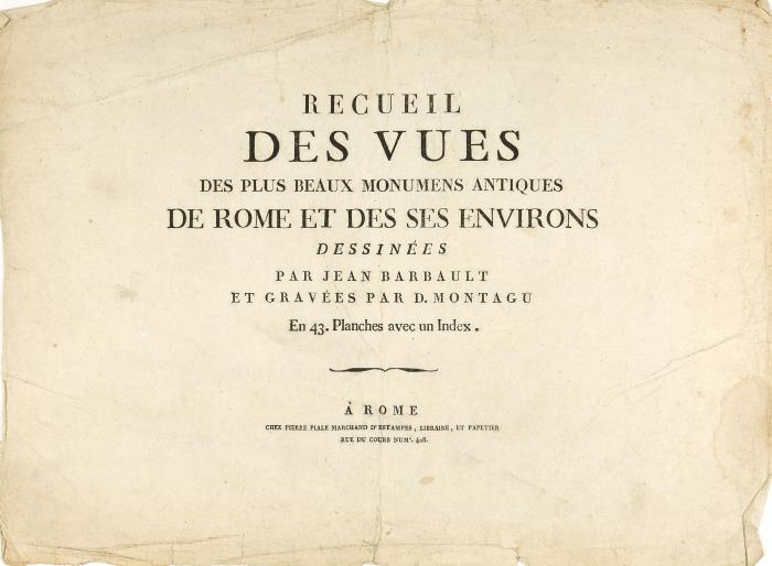 Recueil des vues des plus beaux monumens antiques de Rome et des ses environs.