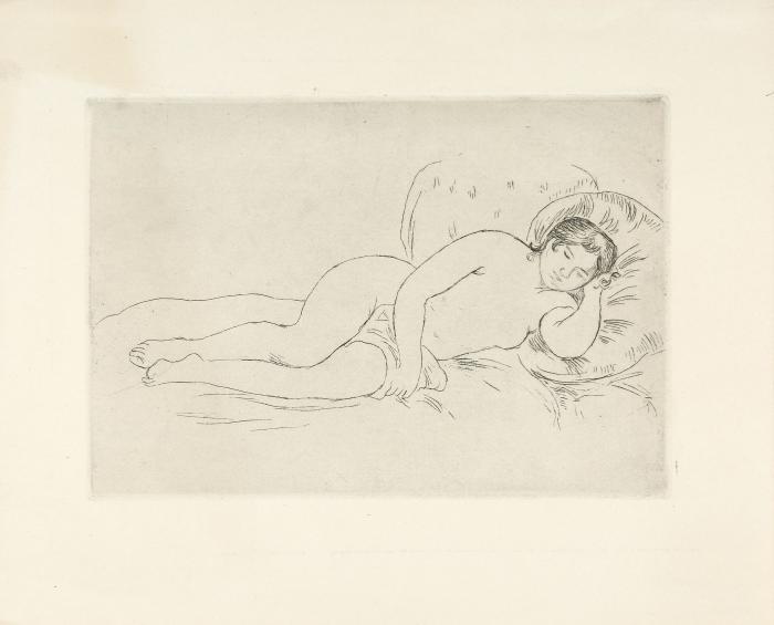 Sur la plage à Berneval / Femme nue couchée / Baigneuse