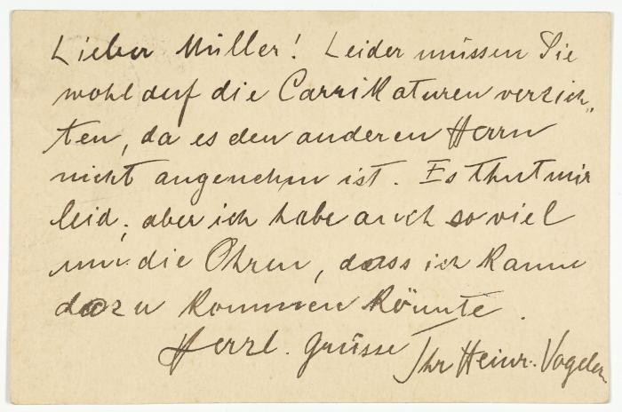 VOGELER, HEINRICH (1872 Bremen – 1942 Kolchos Budjonny bei Kornejewka, Kasachische SSR)
Maler und Graphiker