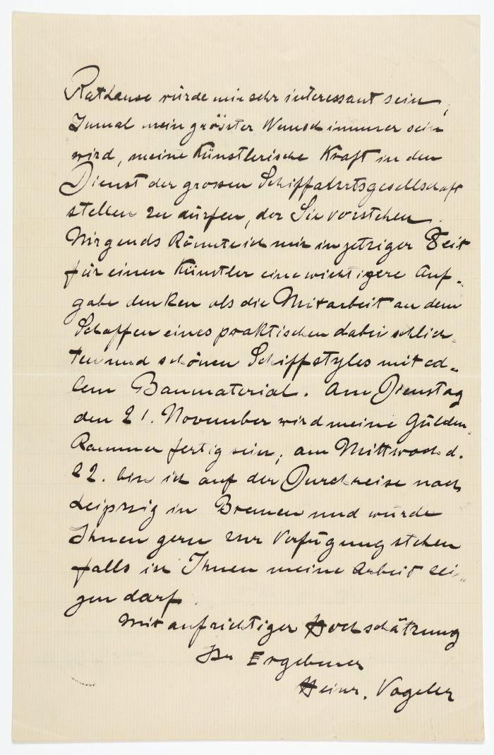 VOGELER, HEINRICH (1872 Bremen – 1942 Kolchos Budjonny bei Kornejewka, Kasachische SSR)
Maler und Graphiker
