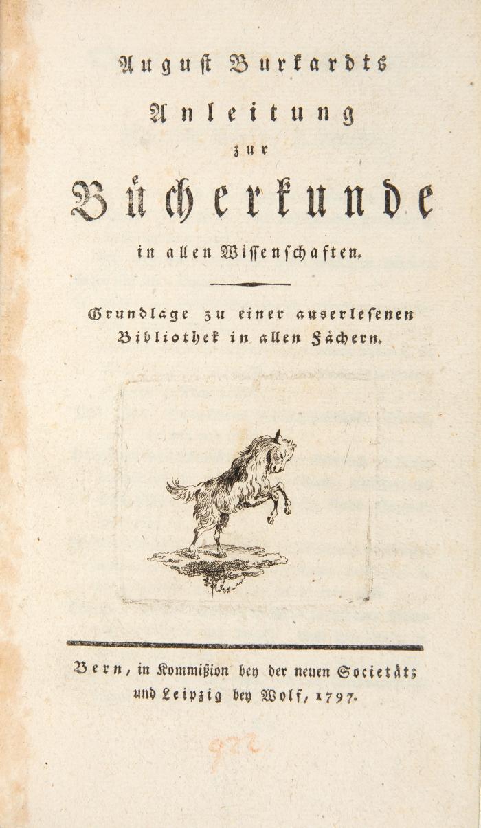 Bücherkunde. Sammelband mit drei Werken aus den Jahren 1788-97.