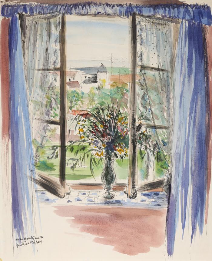 Blick aus dem offenen Fenster (Goussonville)