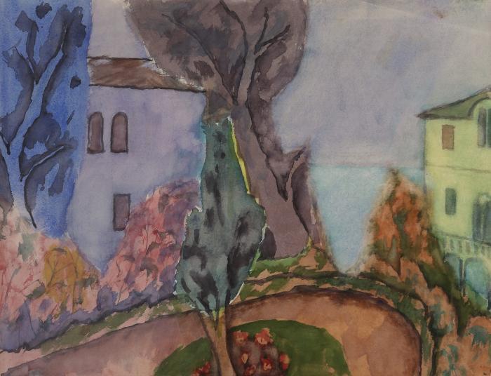 Häuser in den Hügeln / Das Rondell im Garten