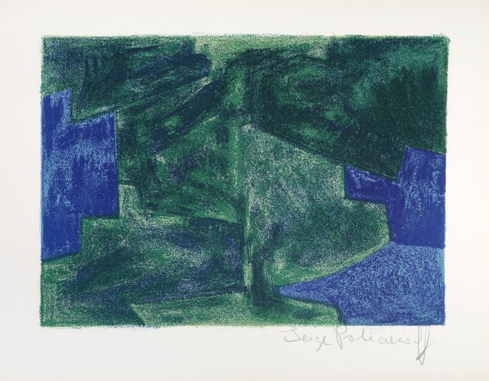 Composition bleue et verte