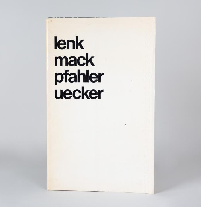 THOMAS LENK / HEINZ MACK / GEORG KARL PFAHLER / GÜNTHER UECKER
Lenk - Mack - Pfahler - Uecker. XXXV Biennale di Venezia. Padiglione tedesco. Leitung: Dieter Honisch.