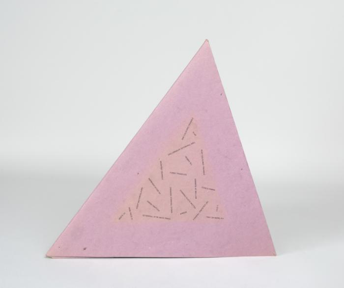 RICHARD TUTTLE
[Triangle's]. Works 1964 - 1985 / Two Pinwheels. Works 1964 - 1985. Katalog zu den Ausstellungen des Institute of Contemporary Arts in London 30. October - 8. December 1985 und 29. November - 8. Februar 1986.