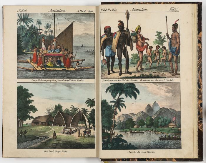 Vollständige Völkergallerie in getreuen Abbildungen aller Nationen mit ausfuehrlicher Beschreibung derselben. Bd. II.1 Amerika u. Bd. II. 2 Australien in 1 Bd.
