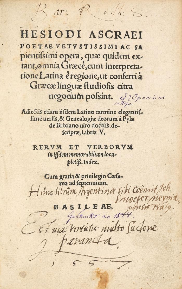 Opera, quae quidem extant, omnia Graece, cum interpretatione latina e regione, ut conferri a graecae linguae studiosis citra negocium possint.