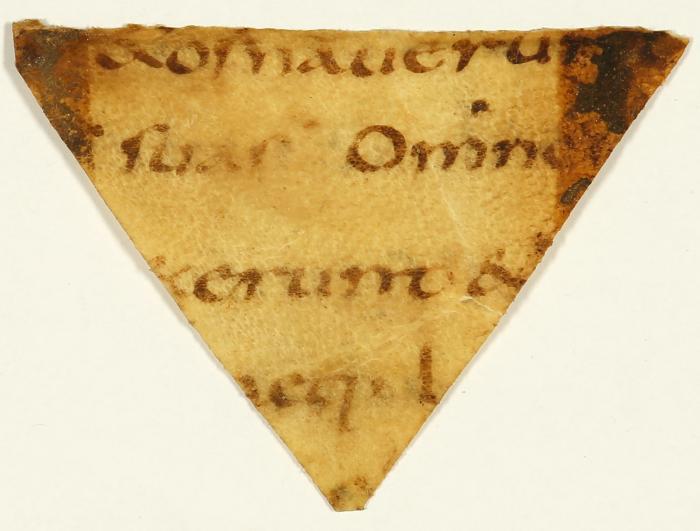Fragment des Kommentars des Hieronymus zum Evangelium nach Matthäus. Ausschnitt aus einer Pergamenthandschrift. (Wohl Niederlande, 9. Jahrhundert).