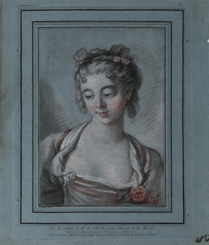 Première tête, aux trois crayons, d'après F.Boucher.