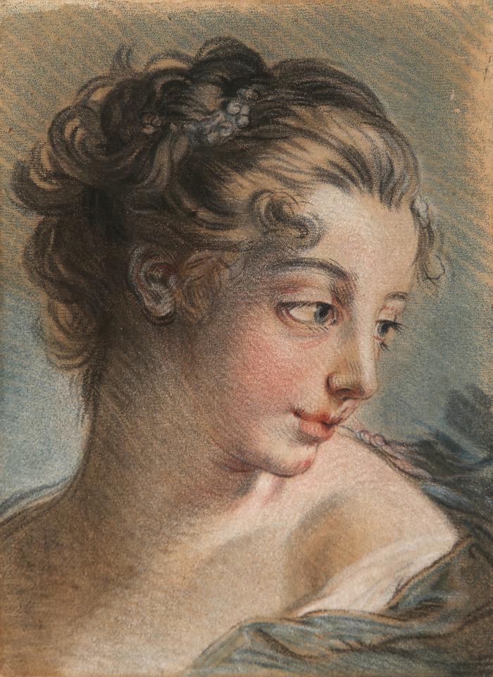 Deuxième tête, au pastel, d'après Boucher.