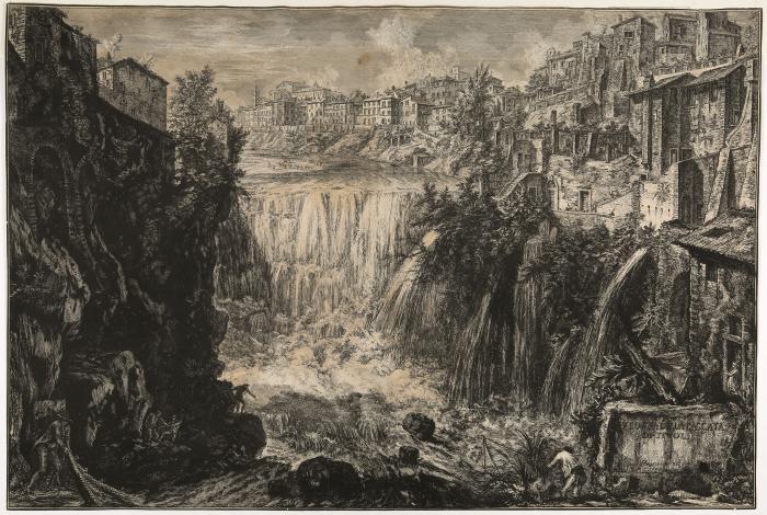 Veduta della Cascata di Tivoli.