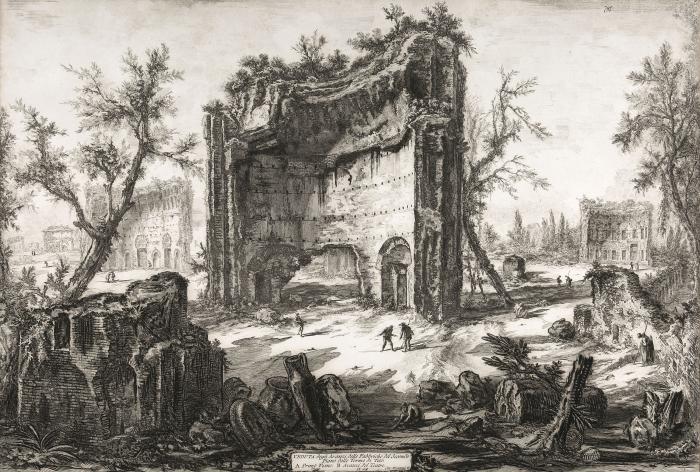 Veduta degli Avanzi delle Fabbriche del Secondo Piano delle Terme di Tito.