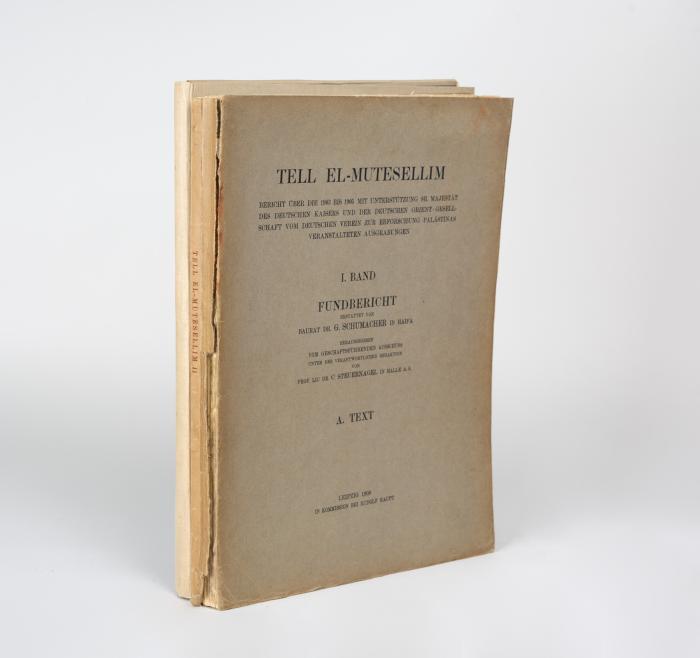Palästina. - Tell El-Mutesellim. Bericht über die 1903 bis 1905 mit Unterstützung Sr. Majestät des deutschen Kaisers und der deutschen Orient-Gesellschaft vom deutschen Verein zur Erforschung Palästinas veranstalteten Ausgabungen. 3 Bde.